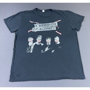 5 Seconds Of Summer Band Tee Pop Music Tour Concert Album Thrashed Black 2XL